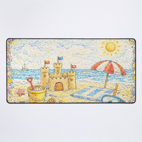Item preview, Shell Framed Seaside Picnic - In Crayon designed and sold by thecrayawnbox-.