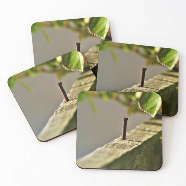 Item preview, Rusty Nail in Sunlit Wood – Minimalist Nature Photography designed and sold by BlueRidgeBazaar.