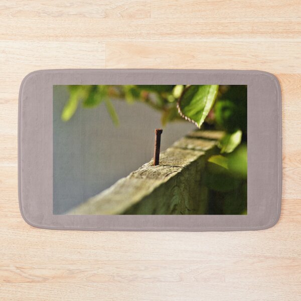 Item preview, Rusty Nail in Sunlit Wood – Minimalist Nature Photography designed and sold by BlueRidgeBazaar.