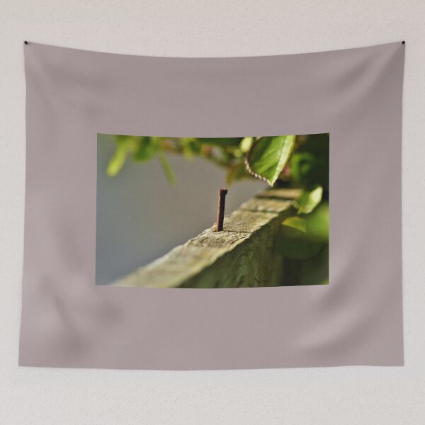 Item preview, Rusty Nail in Sunlit Wood – Minimalist Nature Photography designed and sold by BlueRidgeBazaar.