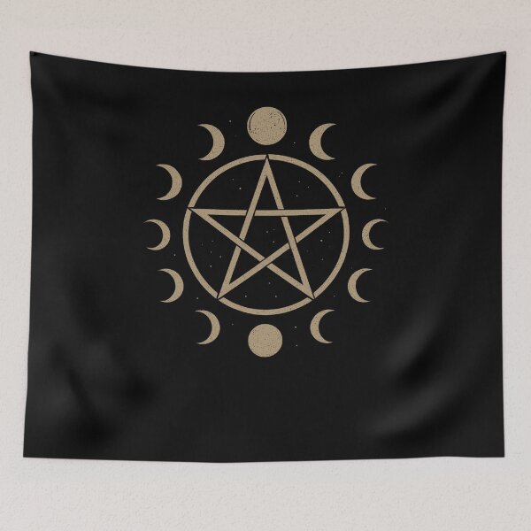Item preview, SVT Lunar Pentacle Witchcraft | Midnight Familiar Pagan Moon Phase Sigil designed and sold by SEVERTREND APPAREL .