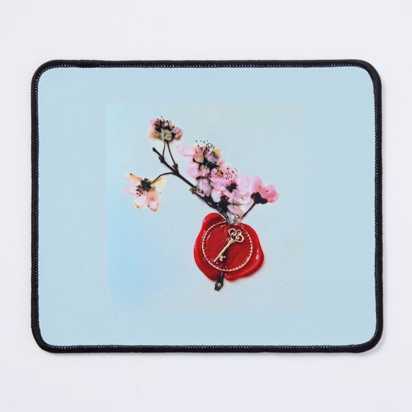 Item preview, Cherry Blossom Branch with Red Wax Seal – Romantic Still Life Photography designed and sold by BlueRidgeBazaar.