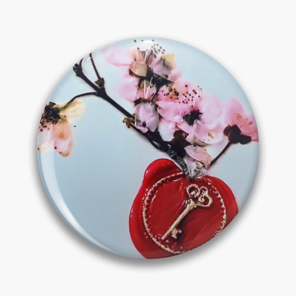 Item preview, Cherry Blossom Branch with Red Wax Seal – Romantic Still Life Photography designed and sold by BlueRidgeBazaar.