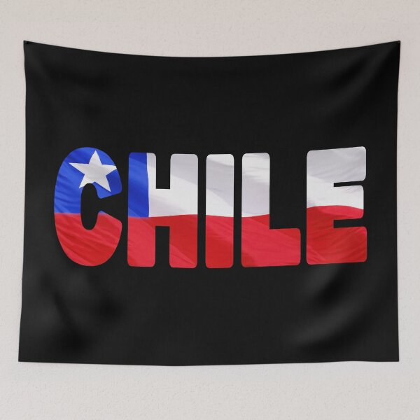 Item preview, CHILE - Flag Flying in Wind cut to Letters Souvenir Sticker Shirt designed and sold by Adam Gormley.
