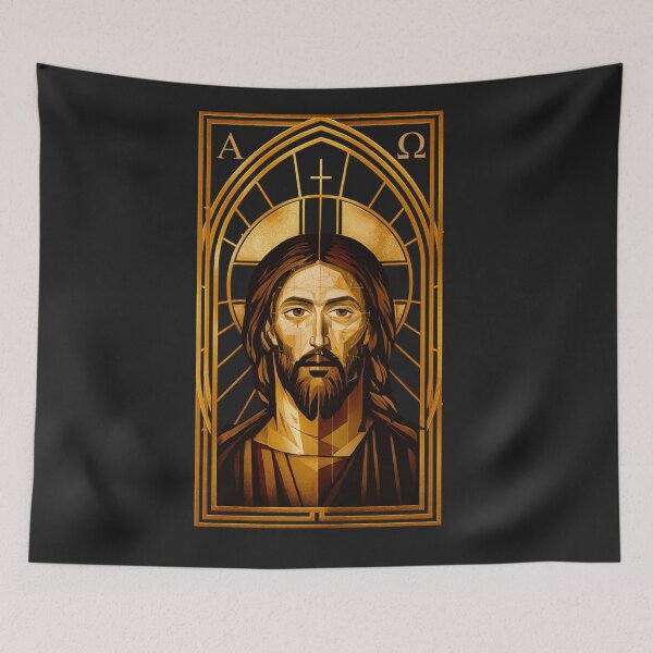 Item preview, Cathedral Window Icon (Alpha & Omega Christ) designed and sold by Sanctum Icons.