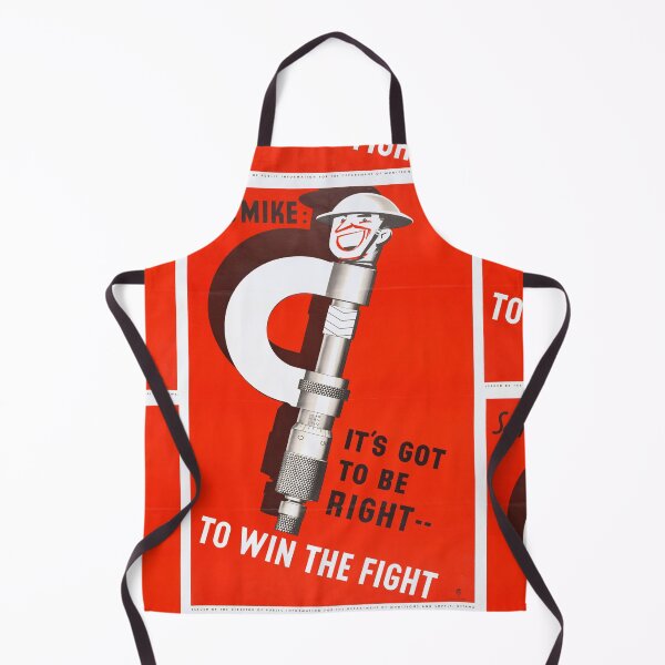 Item preview, Vintage WWII Propaganda Poster | Precision Manufacturing Art | Canadian Home Front | Micrometer Mike | Bold Red Graphic Design designed and sold by artofuniverse.