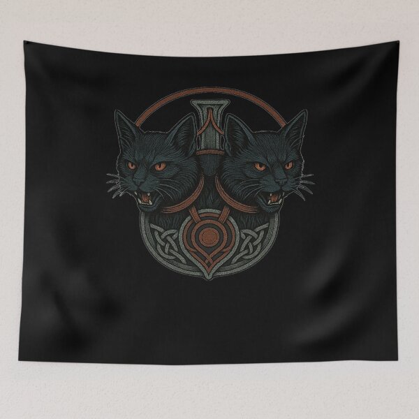 Item preview, SVT Twin Shadow Familiars | Midnight Familiar Witchcraft Pagan Guardian Cats designed and sold by SEVERTREND APPAREL .