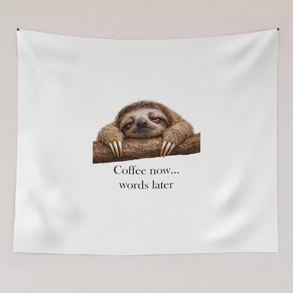 Item preview, Coffee Now… Words Later – Sloth | Critter Chronicles designed and sold by critterchrons.