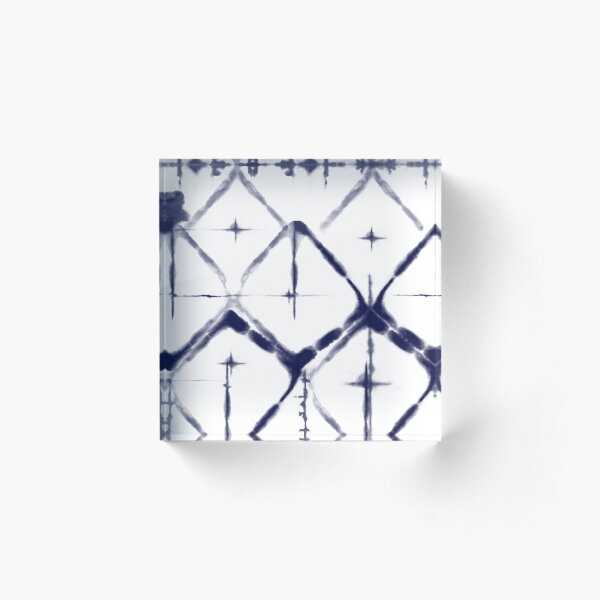 Shibori Diamond Acrylic Block