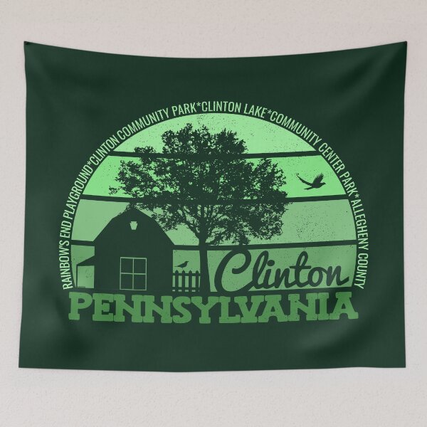 Item preview, Clinton Pennsylvania Sunset Retro Vintage Local Pride Logo designed and sold by CRHPOD20.