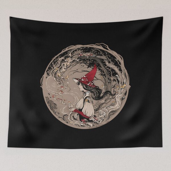 Item preview, Amanita Mushroom Witch Ink Illustration designed and sold by kssmblajenp.