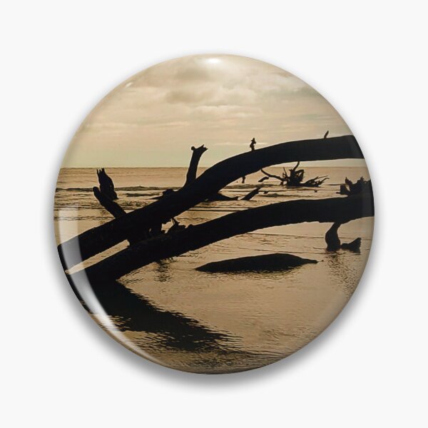 Item preview, Sunken Driftwood at Dusk – Haunting Coastal Decay Photography designed and sold by BlueRidgeBazaar.