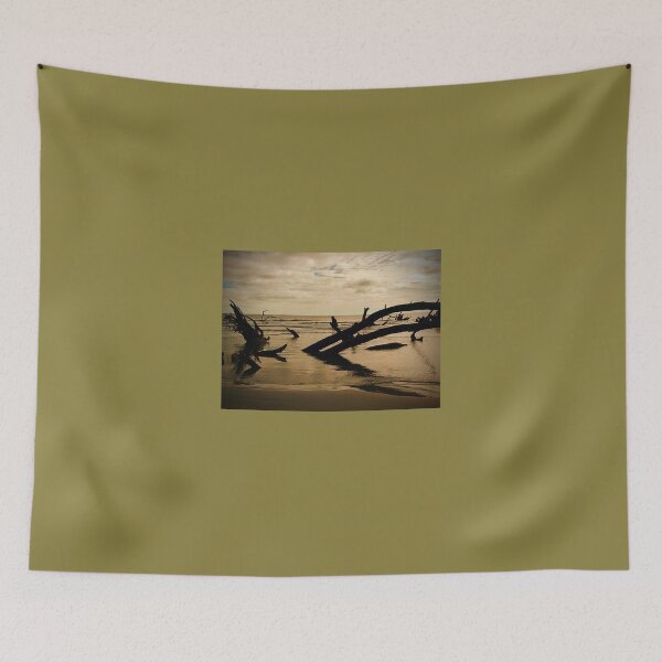 Item preview, Sunken Driftwood at Dusk – Haunting Coastal Decay Photography designed and sold by BlueRidgeBazaar.