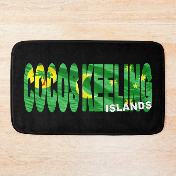 Item preview, COCOS KEELING ISLANDS - Flag Flying in Wind cut to Letters Souvenir Sticker Shirt designed and sold by Adam Gormley.