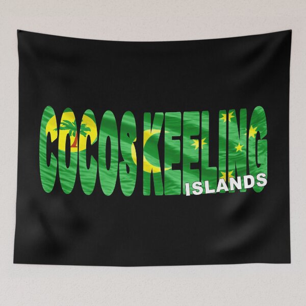 Item preview, COCOS KEELING ISLANDS - Flag Flying in Wind cut to Letters Souvenir Sticker Shirt designed and sold by Adam Gormley.