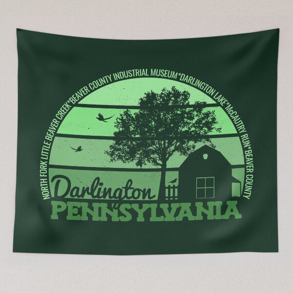 Item preview, Darlington Pennsylvania Sunset Retro Vintage Local Pride Logo designed and sold by CRHPOD20.