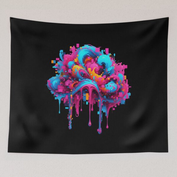 Item preview, Creative Brain Melt - Colorful Glitch Art Explosion designed and sold by Dakson Design - Fantasy Art.