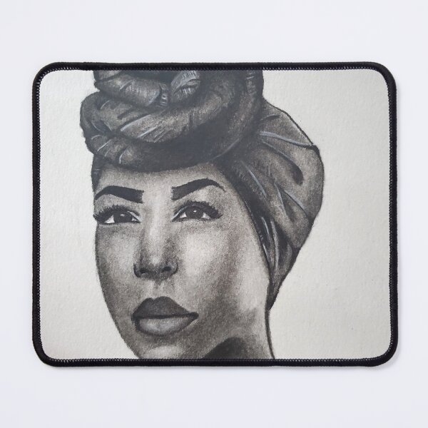 Item preview, Charcoal Portrait of a Woman in Headwrap – Expressive Figure Drawing designed and sold by BlueRidgeBazaar.