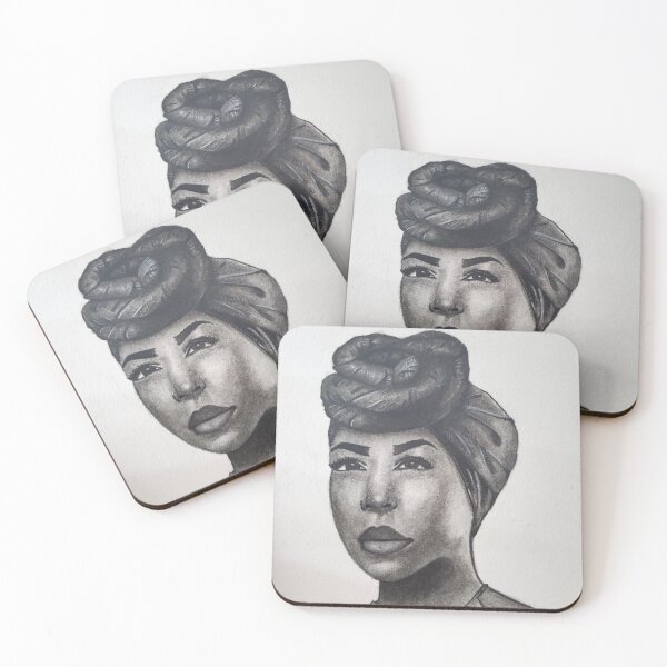 Item preview, Charcoal Portrait of a Woman in Headwrap – Expressive Figure Drawing designed and sold by BlueRidgeBazaar.
