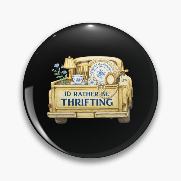 Item preview, I’d Rather Be Thrifting - Thrift Truck, Antique Decor & Blue China, Cottagecore Thrifting designed and sold by CuddleCauldron.
