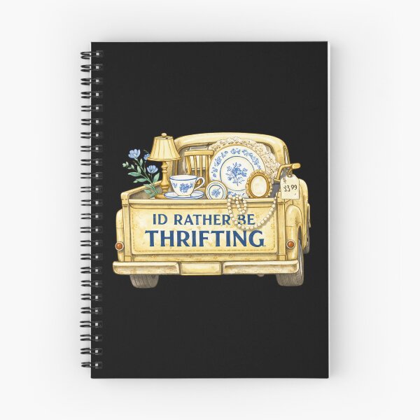 Item preview, I’d Rather Be Thrifting - Thrift Truck, Antique Decor & Blue China, Cottagecore Thrifting designed and sold by CuddleCauldron.