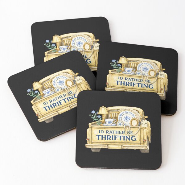 Item preview, I’d Rather Be Thrifting - Thrift Truck, Antique Decor & Blue China, Cottagecore Thrifting designed and sold by CuddleCauldron.