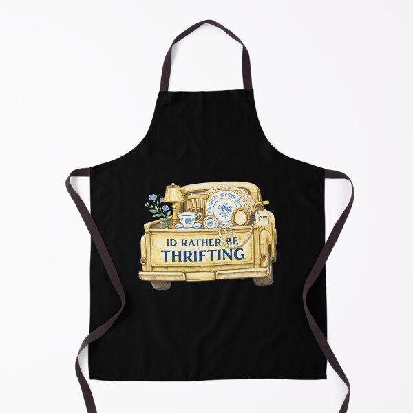 Item preview, I’d Rather Be Thrifting - Thrift Truck, Antique Decor & Blue China, Cottagecore Thrifting designed and sold by CuddleCauldron.