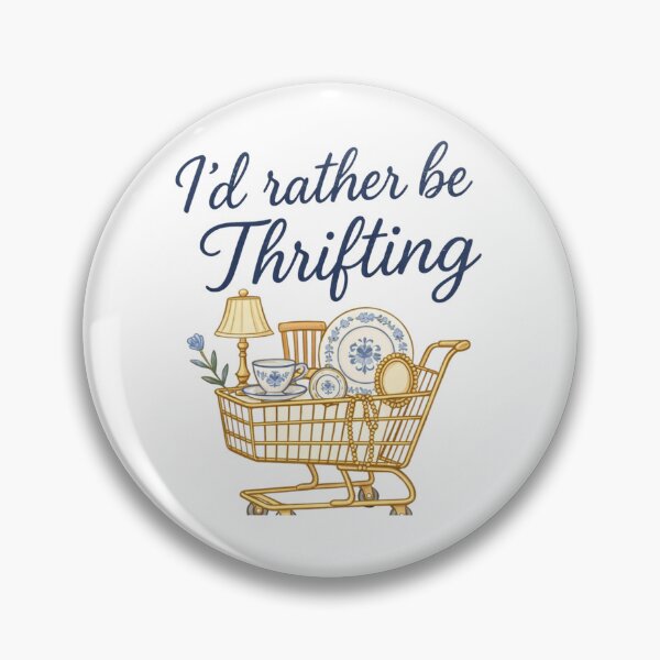 Item preview, I’d Rather Be Thrifting - Thrift Truck, Antique Decor & Blue China, Cottagecore Thrifting designed and sold by CuddleCauldron.