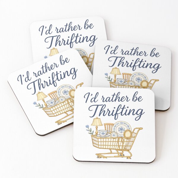 Item preview, I’d Rather Be Thrifting - Thrift Truck, Antique Decor & Blue China, Cottagecore Thrifting designed and sold by CuddleCauldron.