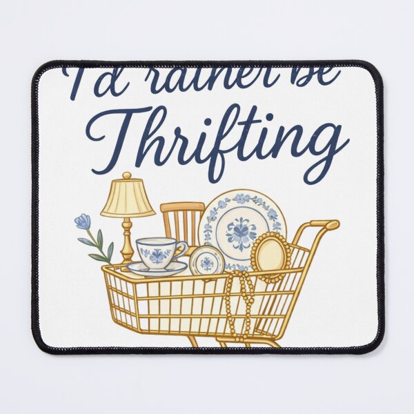 Item preview, I’d Rather Be Thrifting - Thrift Truck, Antique Decor & Blue China, Cottagecore Thrifting designed and sold by CuddleCauldron.