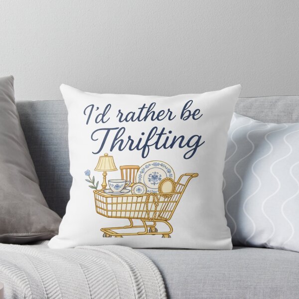 Item preview, I’d Rather Be Thrifting - Thrift Truck, Antique Decor & Blue China, Cottagecore Thrifting designed and sold by CuddleCauldron.