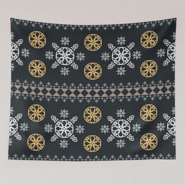 Item preview, Luxury Nordic Gold Geometric Snowflake Seamless Pattern designed and sold by CHANCHANAI.