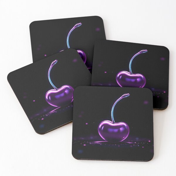 Item preview, Magical Glowing Purple Cherry AMOLED Black   designed and sold by DreamyWallVibes.