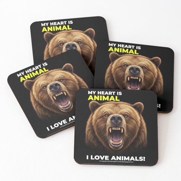 Item preview, ANGRY BROWN BEAR, ZOOMAGIC PUZZLE, 8K designed and sold by ANIMALS IN LOVE - T- SHIRTS - Zoomagic Puzzle.