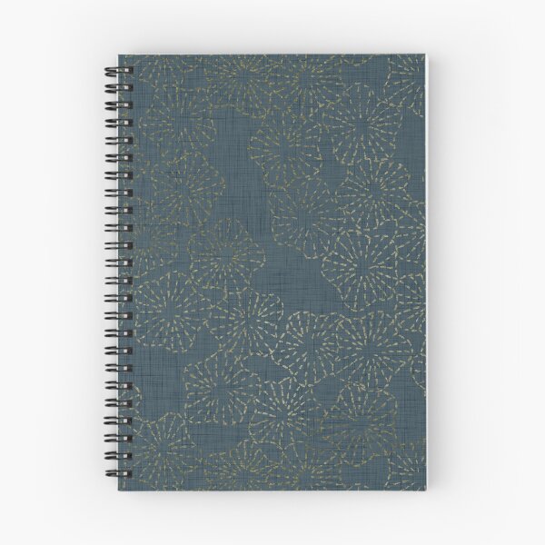 Item preview, Vintage Floral Sashiko Stitch Pattern - Faded Olive Gold & Teal designed and sold by LoveAlways-AEP.