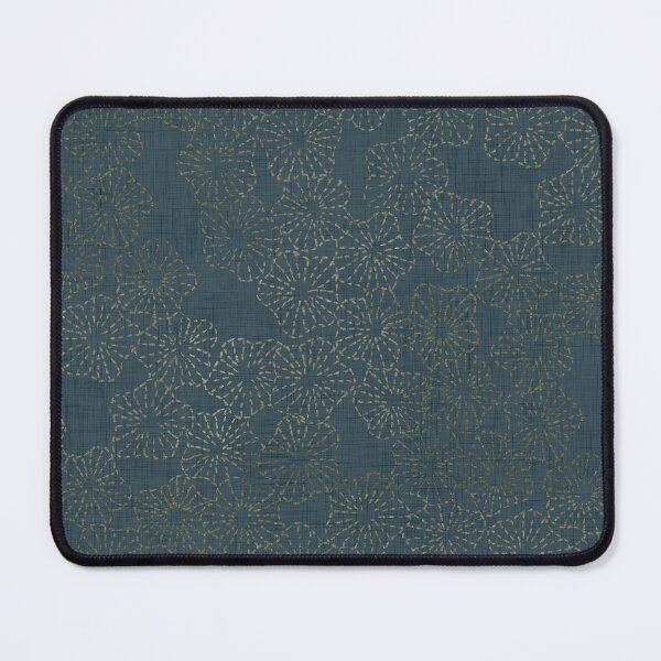 Item preview, Vintage Floral Sashiko Stitch Pattern - Faded Olive Gold & Teal designed and sold by LoveAlways-AEP.