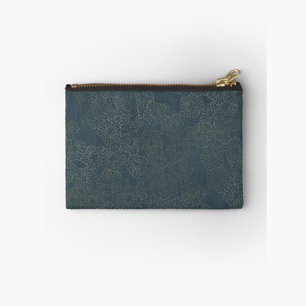 Item preview, Vintage Floral Sashiko Stitch Pattern - Faded Olive Gold & Teal designed and sold by LoveAlways-AEP.
