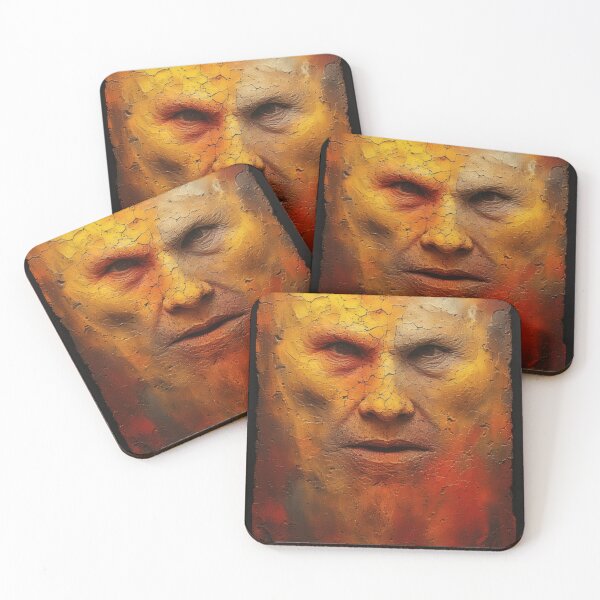 Item preview, Weathered portrait in shades of yellow and red designed and sold by Mianku | Für das Leben.