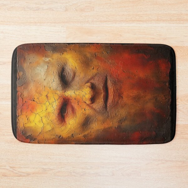 Item preview, Weathered portrait in shades of yellow and red designed and sold by Mianku | Für das Leben.