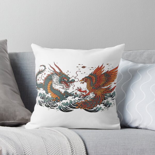 Item preview, Traditional Japanese Dragon and Phoenix | Ukiyo-e Mythical Art Illustration designed and sold by Chippychips1.