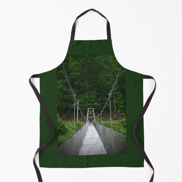 Item preview, Suspension Bridge in Green Forest – Scenic Nature Photography designed and sold by BlueRidgeBazaar.