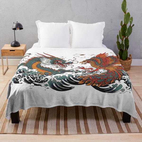 Item preview, Traditional Japanese Dragon and Phoenix | Ukiyo-e Mythical Art Illustration designed and sold by Chippychips1.