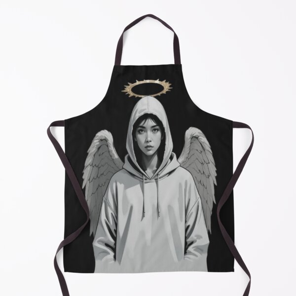 Item preview, Guardian Angel in Hoodie – Minimalist Dark Aesthetic Angel Art designed and sold by Chic Artistry.
