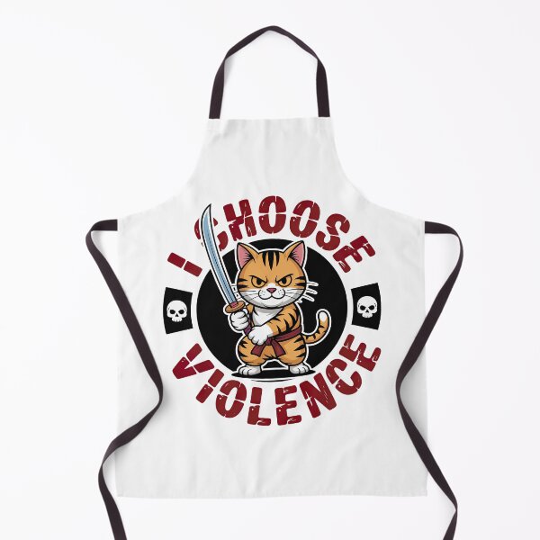 Item preview, I Choose Violence Funny Samurai Cat designed and sold by graphic-genie.