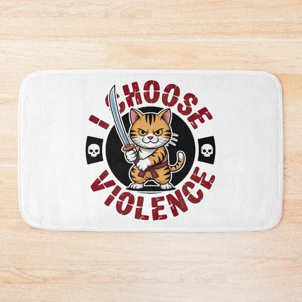 Item preview, I Choose Violence Funny Samurai Cat designed and sold by graphic-genie.