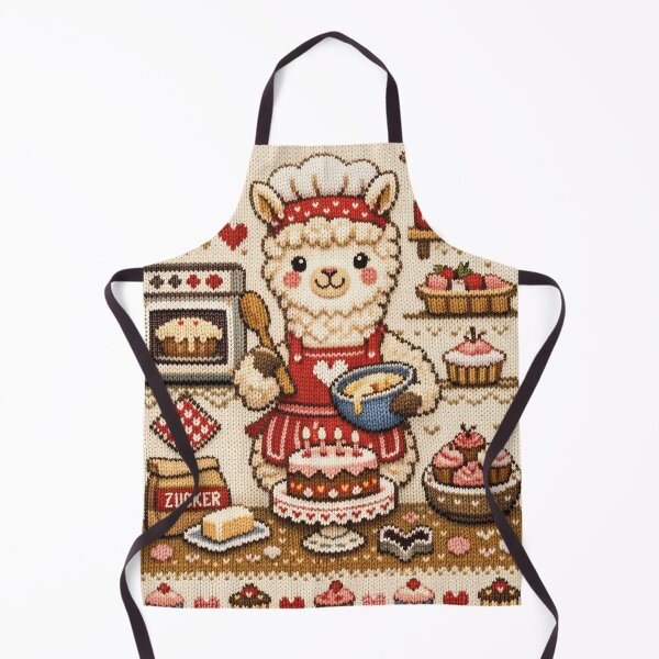 Item preview, Funny llama cooking, great knitting design designed and sold by Mauswohn.
