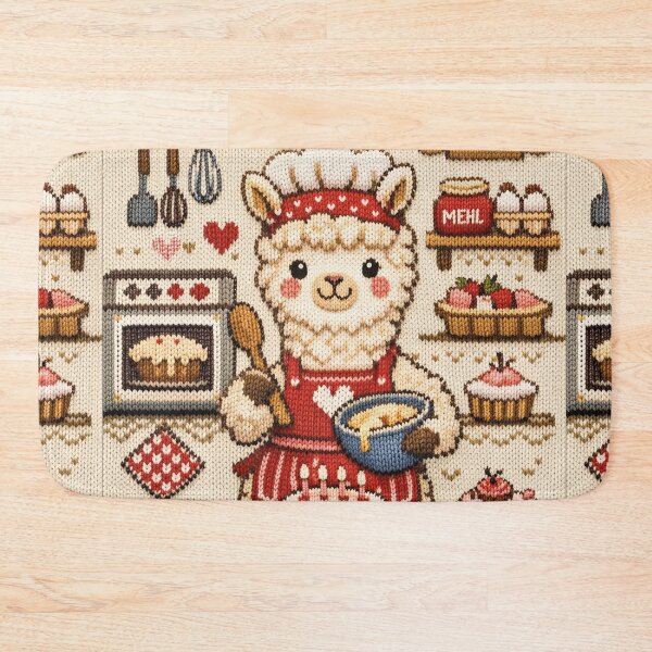Item preview, Funny llama cooking, great knitting design designed and sold by Mauswohn.