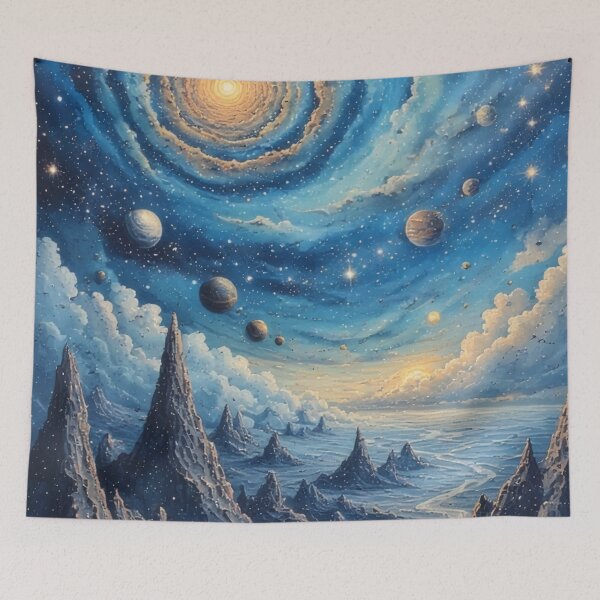Item preview, Cosmic panorama: stars, planets, mountains designed and sold by Mianku | Für das Leben.