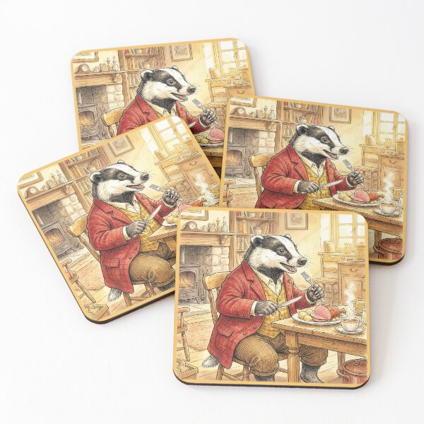 Item preview, Badger Sits Down to a Meal designed and sold by Tridentulus.