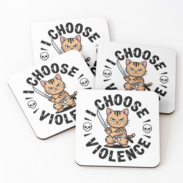 Item preview, I Choose Violence Funny Samurai Cat designed and sold by graphic-genie.
